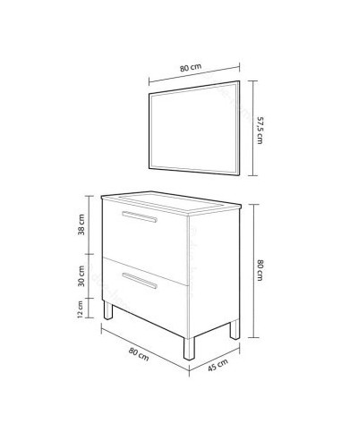 Conjunto Urban 80cm Blanco Brillo...