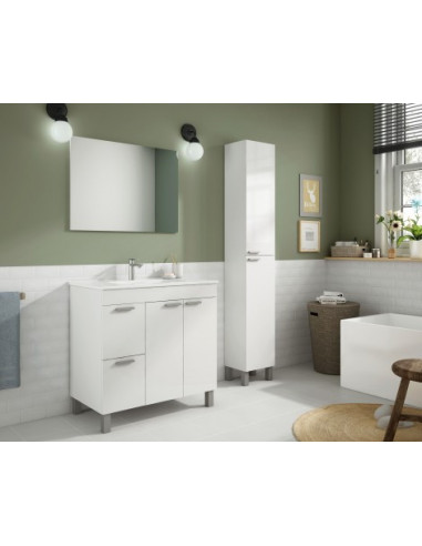 Conjunto Aktiva 80cm Blanco + Lavabo