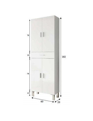 Columna Aruba 4 Puertas 1 Cajón...