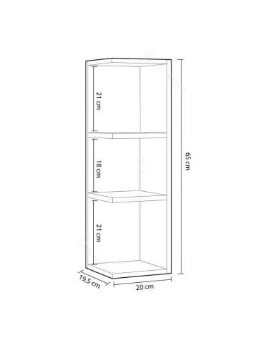 Módulo rincón 20cm Blanco Brillo