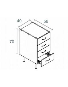 Módulo bajo 4 cajones...