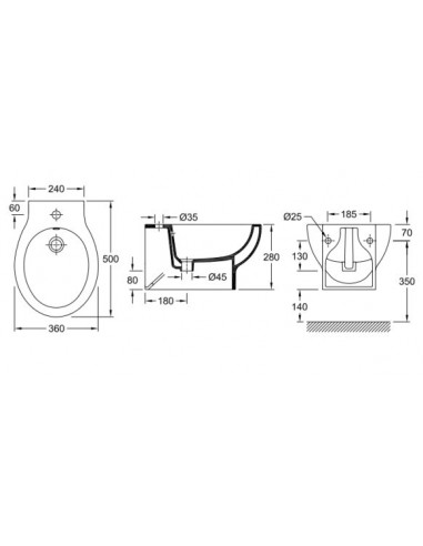 Bidet Serie Durius Suspendido