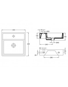 Lavabo Recife Plus S/Encimera 2