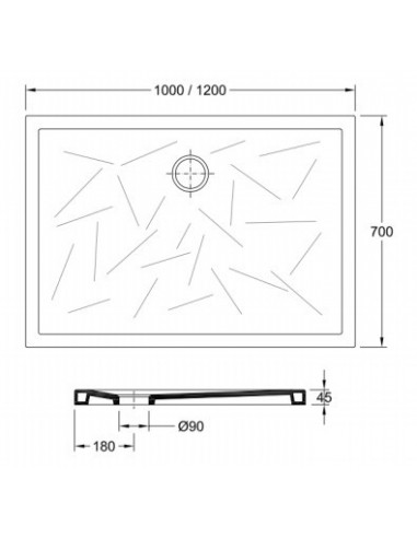 Plato Ducha Aris Rect. 100X70Cm