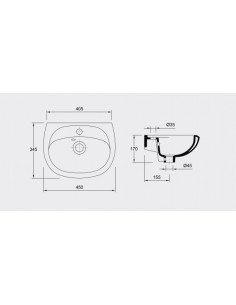 Lavabo Lava 43X34X17cm 2