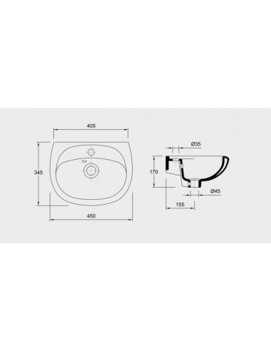 Lavabo Lava 43X34X17cm