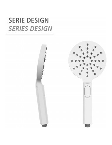 Mango ducha Design Negro 12cm 3...