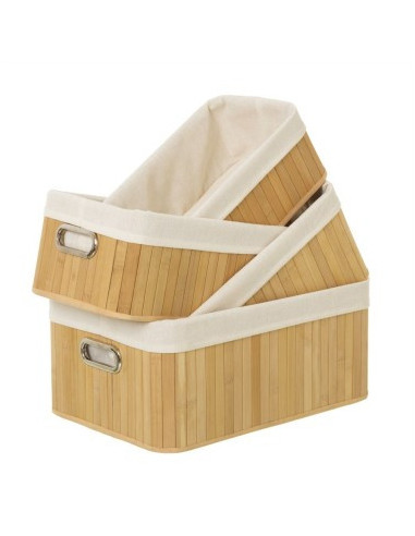 4 cestas bambú 41 X 28 X 18 cm