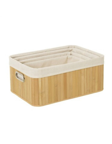 4 cestas bambú 41 X 28 X 18 cm