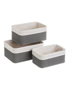 3 cestas bambú gris 35 X 25...