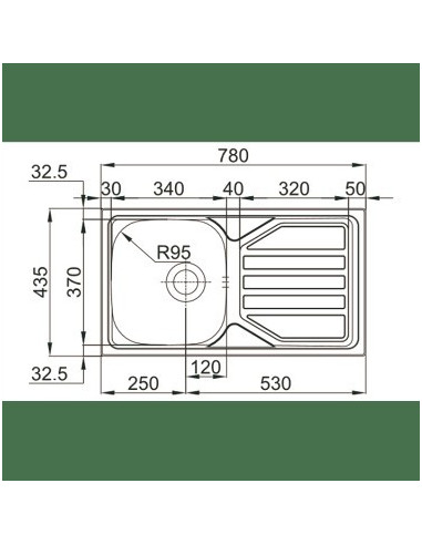 Fregadero 1 cubeta Okio Line 78