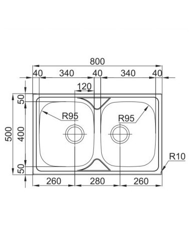 Fregadero 2 cubetas Okio Line 80 BB